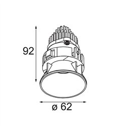 Modular Tetrix Oblique Recessed 62 1x IP55 LED DE | Foco empotrado