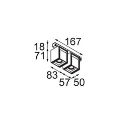 Modular Rektor Track 48V Adjustable 57x50 2x LED | iluminación de la pista