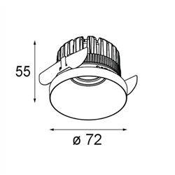 Modular Kup Recessed 72 1x IP55 LED DE | Foco empotrado