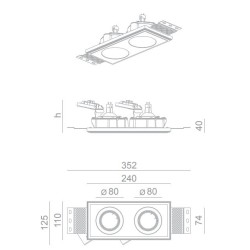 BRICK IN THE WALL Pixo 2x50 IP20 LED WARMDIM