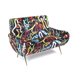 SELETTI Toiletpaper Two Seater Sofa - Snakes