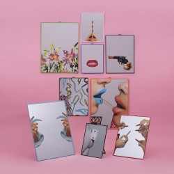 SELETTI Toiletpaper Mirror 30x40 cm - Flowers With Holes