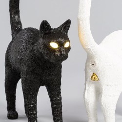 SELETTI The Jobby Cat Lamp Black