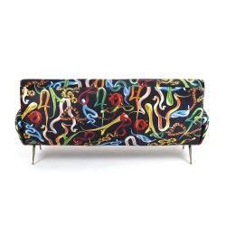 SELETTI Toiletpaper Three Seater Sofa - Snakes
