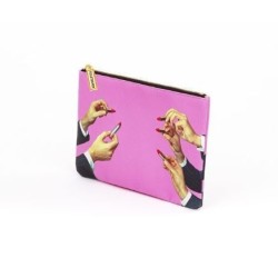 SELETTI Toiletpaper Beauty case "square" 21x15,5 - LIPSTICKS PINK