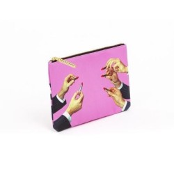 SELETTI Toiletpaper Beauty case "square" 21x15,5 - LIPSTICKS PINK