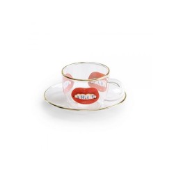 SELETTI Toiletpaper glass coffee set - shit