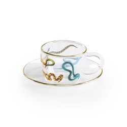 SELETTI Toiletpaper glass coffee set - snakes