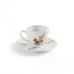 SELETTI Kintsugi Porcelain coffee cup + plate n'2