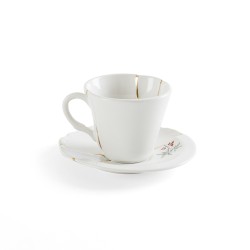 SELETTI Kintsugi Porcelain coffee cup + plate n'3