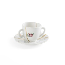 SELETTI Kintsugi Porcelain coffee cup + plate n'1