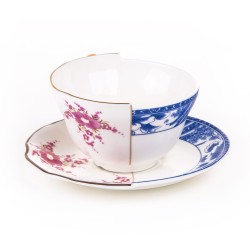 SELETTI Hybrid Porcelain tea cup + plate  - Zenobia