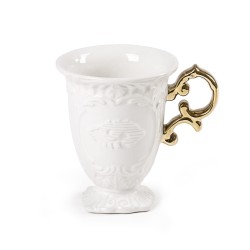 SELETTI i-wares porcelain mug - handle gold