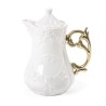 SELETTI i-wares teapot in porcelain with col. handles gold