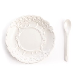 SELETTI i-wares tea set in porcelain with coloured handles gold