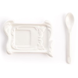 SELETTI i-wares coffee set in porcelain with coloured handle gold