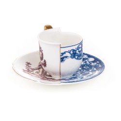 SELETTI Hybrid Porcelain coffee cup + plate  - Eufemia