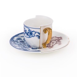 SELETTI Hybrid Porcelain coffee cup + plate  - Eufemia