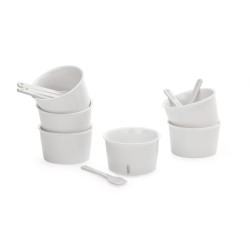 SELETTI Estetico Quotidiano set 6 porcelain ice cream bowl and spoon