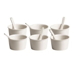 SELETTI Estetico Quotidiano set 6 porcelain ice cream bowl and spoon