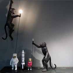SELETTI The Monkey Lamp Standing Black - Outdoor