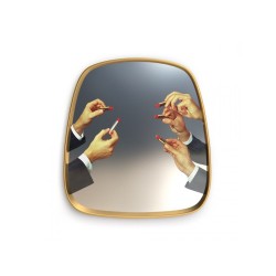 SELETTI Toiletpaper mirror with golden frame - Lipstick